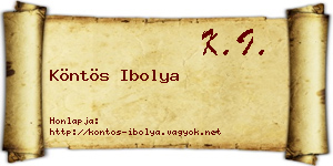 Köntös Ibolya névjegykártya