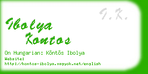 ibolya kontos business card